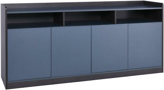 Office Cabinet Advance Wooden Dark Walnut / Grey 169x40x80cm EO826