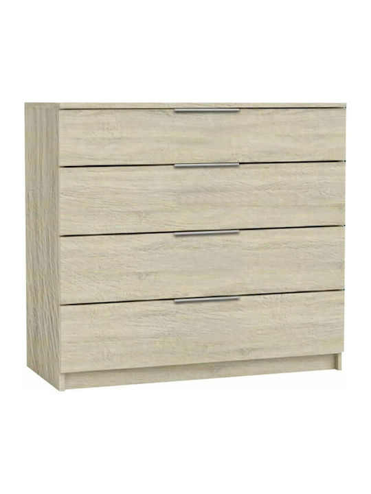Drawer Wooden Chest of Drawers with 4 Drawers 80x40x83cm