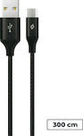 TTEC AlumiCable XXL Braided USB 2.0 to micro USB Cable Μαύρο 3m (2DK22S)