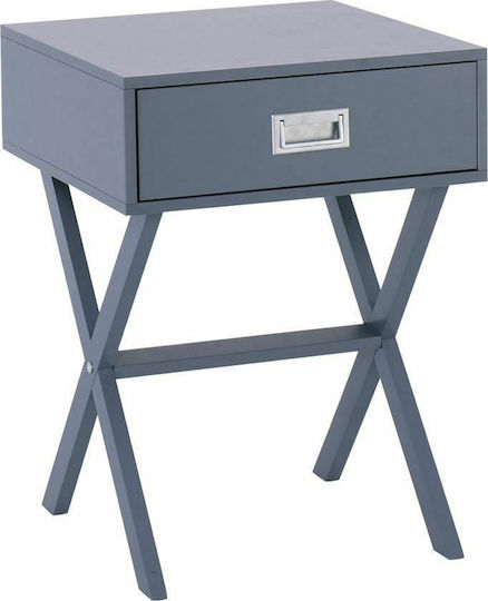 Wick Wooden Bedside Table Gray 40x40x55cm