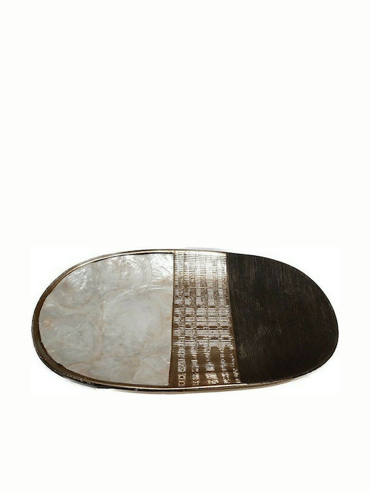 Karvounis Round Ceramic Decorative Platter Multicolour 36x19.5x4cm