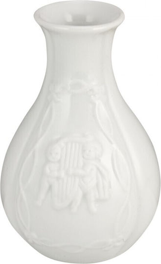 WM Collection Βάζο Πορσελάνης Λευκό Φ6xΥ11cm
