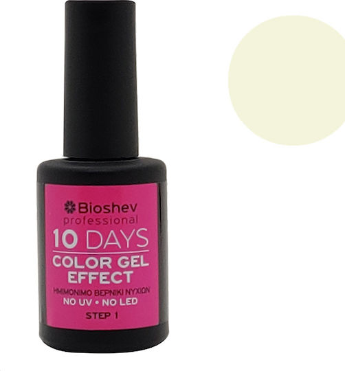 Bioshev Professional 10 Days Color Gel Effect Glossy Nail Polish Long Lasting White 002 11ml