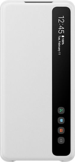 Samsung Clear View Cover Book Piele artificială / Plastic Alb (Galaxy S20+)