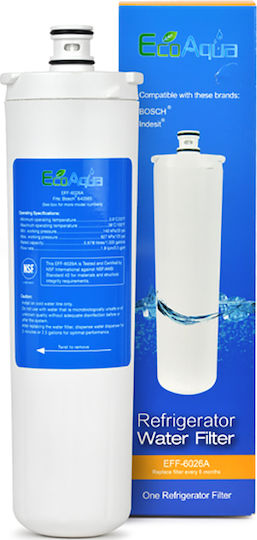 EcoAqua EFF-6026A Activated Carbon External Replacement Water Filter for Bosch / Indesit Refrigerator