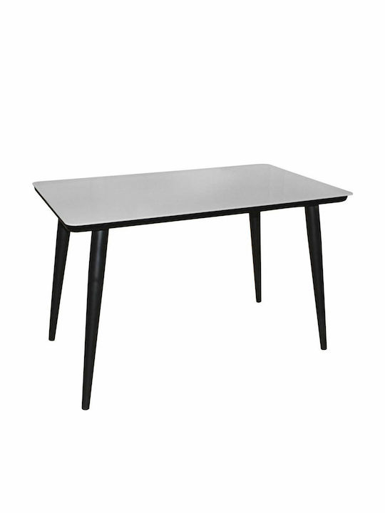 Union Tisch Küche mit Glasoberfläche Weiß 120x70x75cm