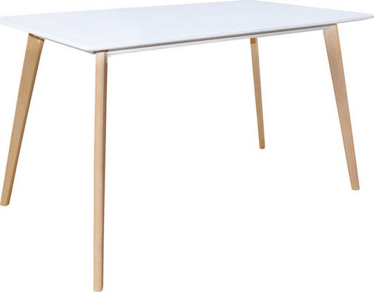Martin Table Dining Room Wooden Natural, White 120x70x75cm