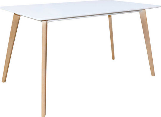 Martin Dining Room Table White 140x80x75cm