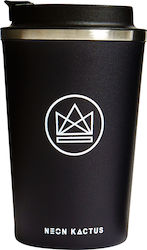 Neon Kactus Surfer Dude Glass Thermos Stainless Steel BPA Free Black 380ml with Mouthpiece