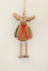 WOODEN REINDEER HANGING 17X7X4CM BEIGE-RED