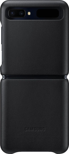 Samsung Leather Cover Back Cover Δερματίνης Μαύρο (Galaxy Z Flip)