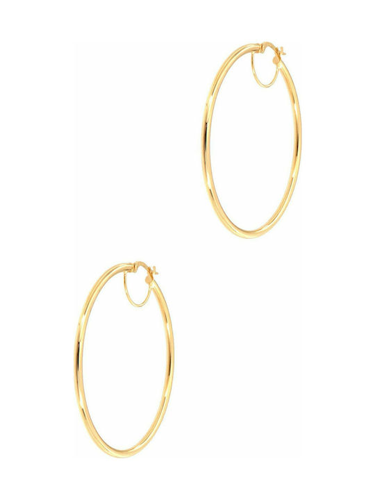 Earrings hoops gold 14 carat gold patent 40 mm