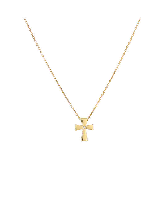 Gold Halskette 14K Kreuz