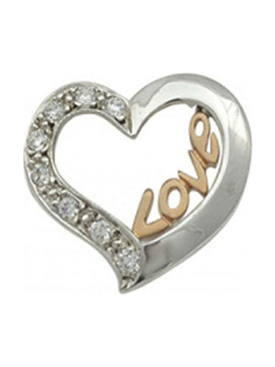 Pendant Bicolour K14 Heart-Love.