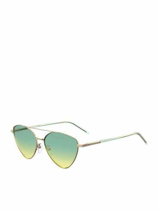 Moschino Women's Sunglasses with Gold Metal Frame and Green Gradient Lens MOL024/S 5CB/IE