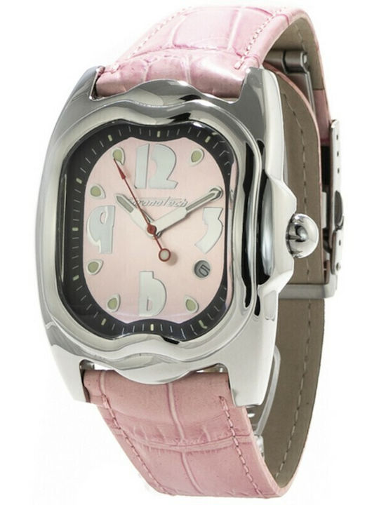 Chronotech Women's Watch with Pink Leather Strap