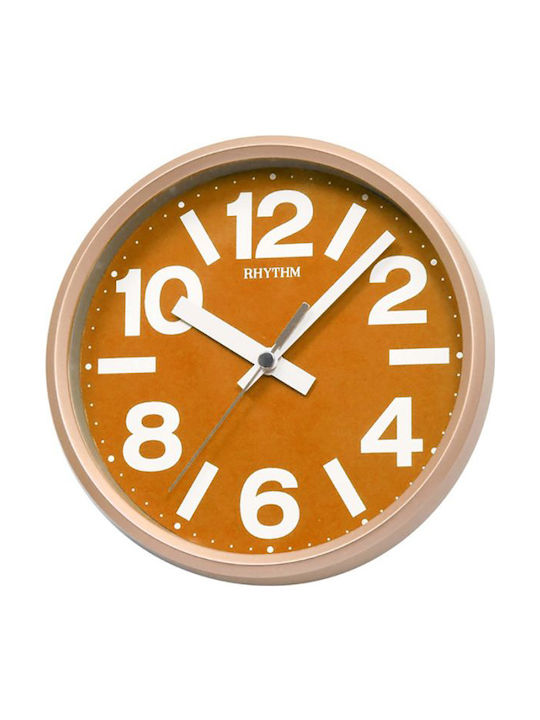 Rhythm Silent Wall Clock Plastic Brown Ø18cm