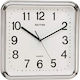 Rhythm Silent Wall Clock Plastic Silver 25x25cm