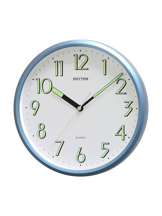 Rhythm Wall Clock Plastic Blue Ø24cm