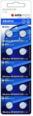 AgfaPhoto AG10 Batterien Alkalisch für Uhren LR54 1.5V 10Stück