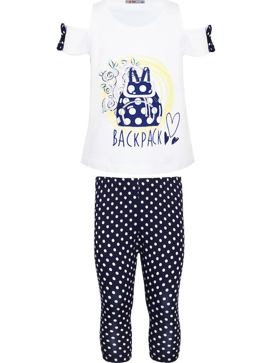 Energiers Kids Set with Leggings Summer 2pcs Navy Blue