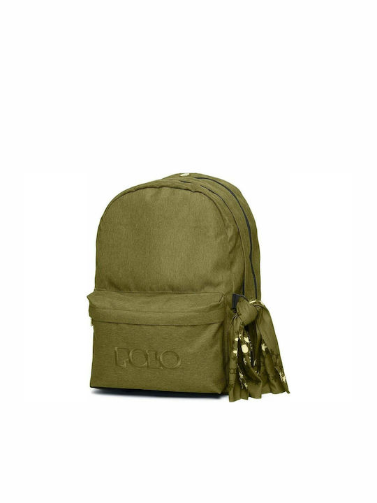 Polo Original Double Scarf School Bag Backpack Junior High-High School in Green color 30lt 2020