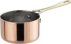 Leone Copper Sauce Pan Capacity 300ml with Diameter 8.25cm and Height 5cm.