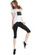Women's Capri Training Legging High Waisted Black
