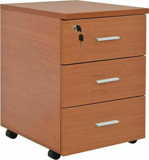 Vance Office Storage Chipboard Drawer with Wheels, Lock & 3 Drawers L40xW40xH55cm Vance Office Storage Chipboard Drawer with Wheels, Lock & 3 Drawers L40xW40xH55cm