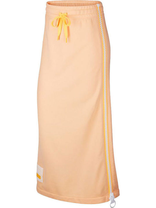 Nike High Waist Maxi Skirt in Orange color