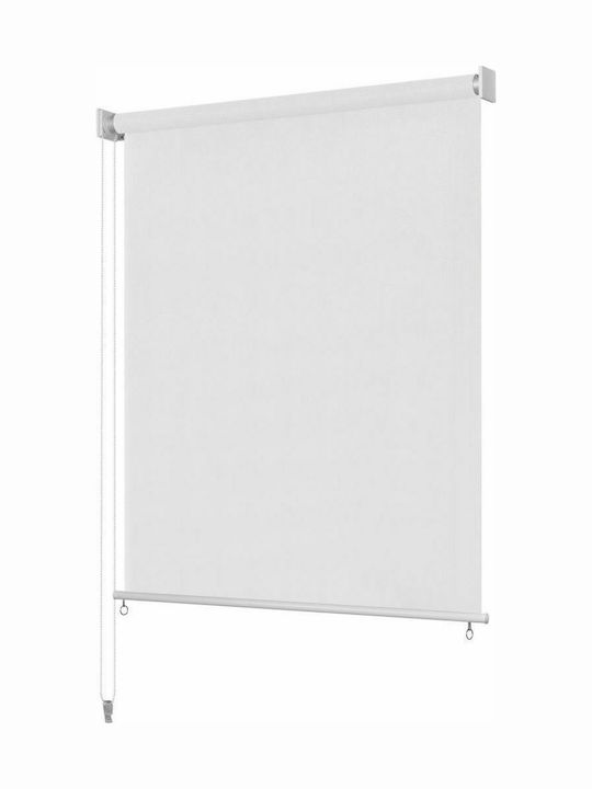 vidaXL Странична сенчеста ролка Тераса Бял 1.2x1.4м