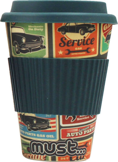 Must Vintage Becher Bamboo mit Deckel Grün 480ml Must Vintage Becher Bamboo mit Deckel Grün 480ml