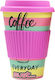 Rainbow Bamboo Cup with Lid Pink 480ml