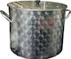 Quattro Effe Stainless Steel Marmite Capacity 75lt with Diameter 45.5cm and Height 49.5cm.