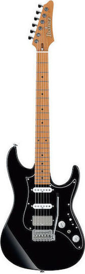 Ibanez AZ2204B Prestige Set Elektrische Gitarre Stratocaster mit HSS Tonabnehmerkonfiguration Schwarz mit Tasche