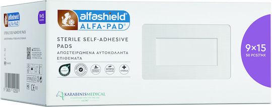 ALFA PAD Sterile Adhesive Plasters 9x 15cm, 50 Pieces
