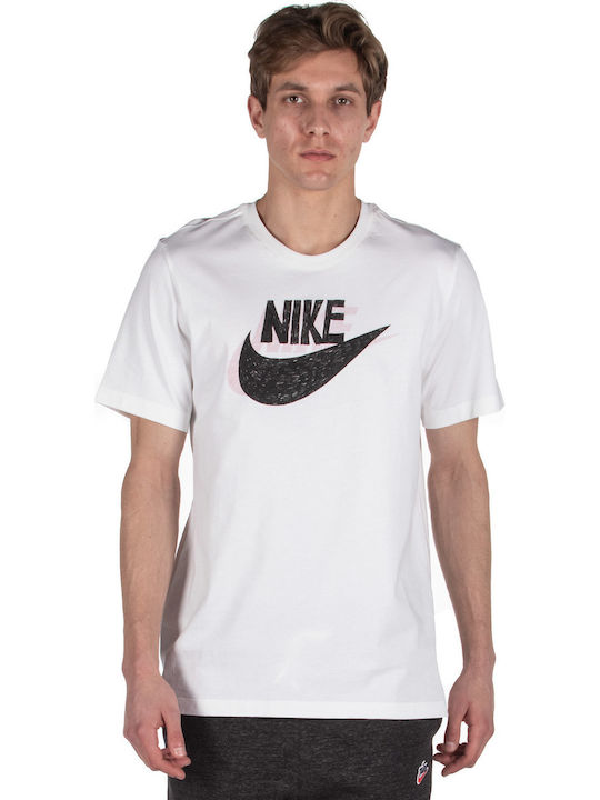 Nike Sportwear Hand Drawn Bărbați T-shirt Sportiv cu Mânecă Scurtă Alb