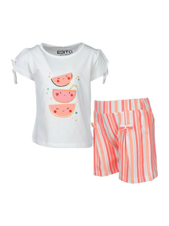 Εβίτα Kids Set with Shorts Summer 2pcs White