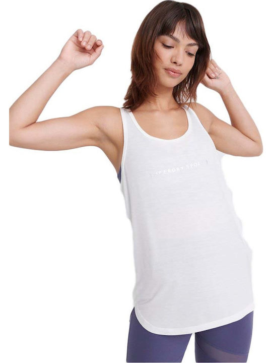 Superdry Sport Studio Αμάνικη Γυναικεία Αθλητική Μπλούζα σε Λευκό χρώμα