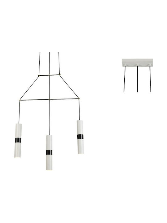 Aca Pendant Light Three-Light Rail for Socket GU10 White