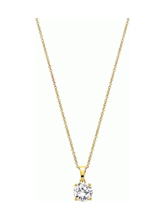 Vogue Necklace from Gold Plated Silver with Zircon