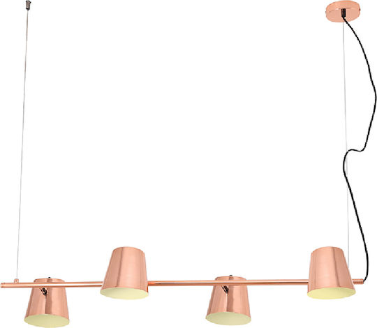 Aca Ayran Pendant Light Copper for 4 Bulbs E27 102x27cm