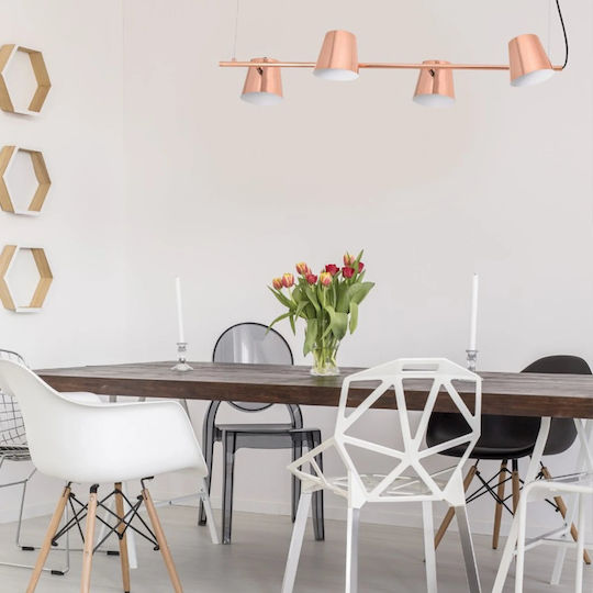 Aca Ayran Pendant Light Copper for 4 Bulbs E27 102x27cm