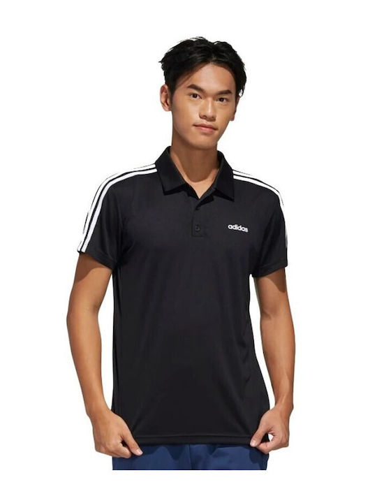 Designed 2 Move Aeroready Polo Αθλητική Μπλούζα Κοντομάνικη Μαύρη