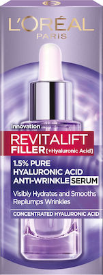 L'Oreal Paris Revitalift Filler 1.5% HA Feuchtigkeitsspendend & Anti-Aging Serum Gesicht mit Hyaluronsäure 30ml