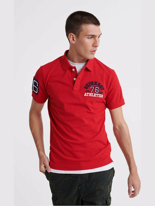 Superdry Classic Superstate Ανδρικό T-shirt Κοντομάνικο Polo Rouge Red