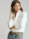 Women's Pique Monochrome Long Sleeve Shirt White