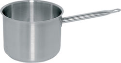 Mega Stainless Sauce Pan Capacity 3.05lt with Diameter 18cm and Height 12cm.