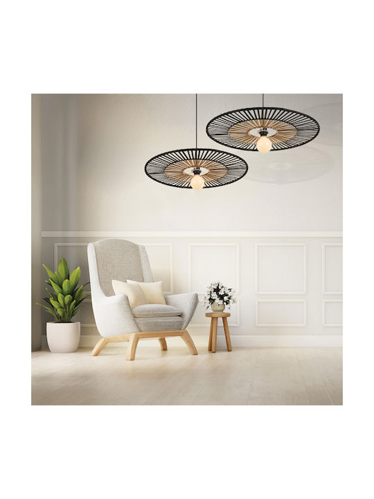 Zambelis Lights Κρεμαστό Φωτιστικό Μαύρο με Ντουί E27 60εκ.
