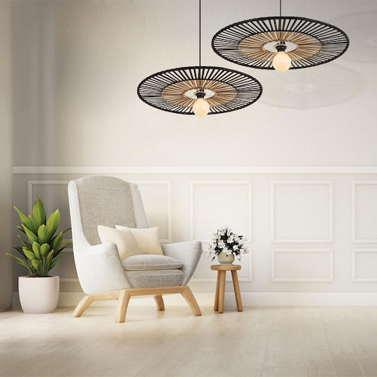 Zambelis Lights Hängelampe Schwarz mit Fassung E27 60cm.